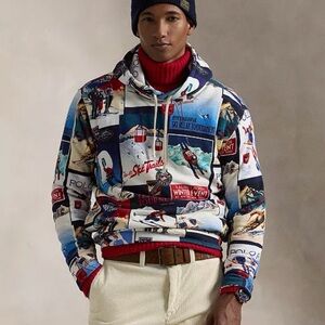 Polo Ralph Lauren Ski-Patchwork Fleece Hoodie Medium Brand New w tags